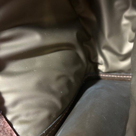 Authentic Gucci Parfums Guccissima Taupe Brown Green Red Web Zip Clutch Handbag - Picture 14 of 16